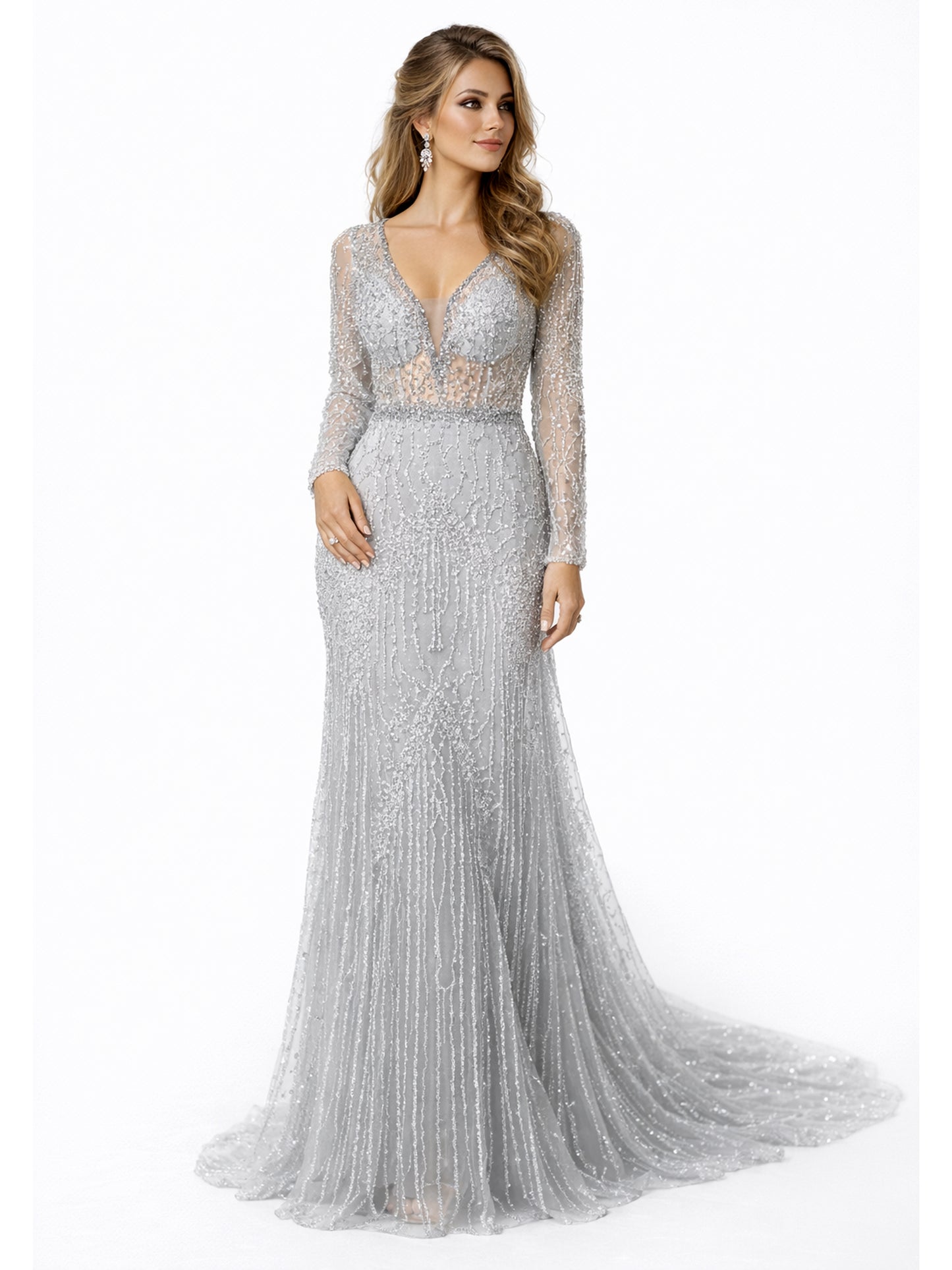 Stijl 224014 - Zilveren Avondjurk