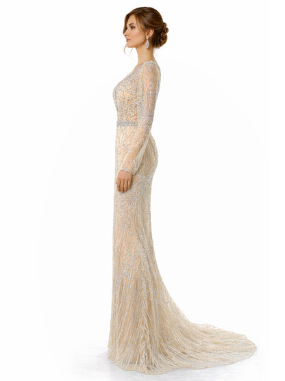 Stijl 224014 - Lichtgroene / Gouden Jurk