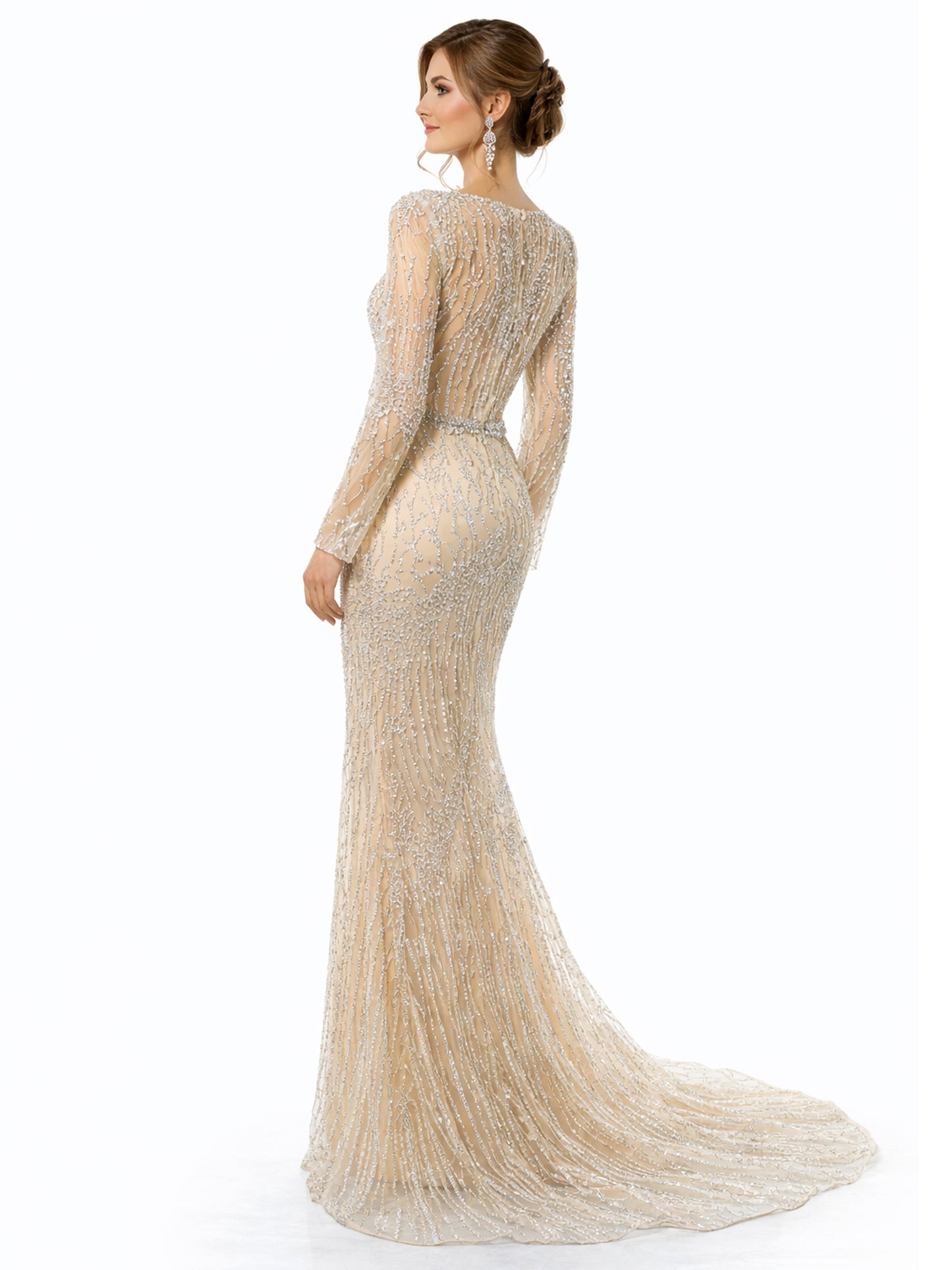 Stijl 224014 - Lichtgroene / Gouden Jurk