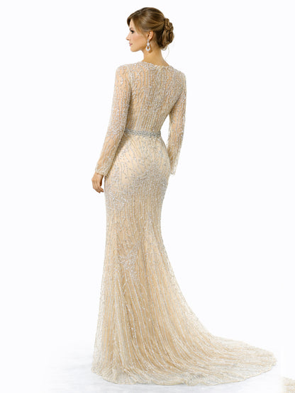 Stijl 224014 - Lichtgroene / Gouden Jurk