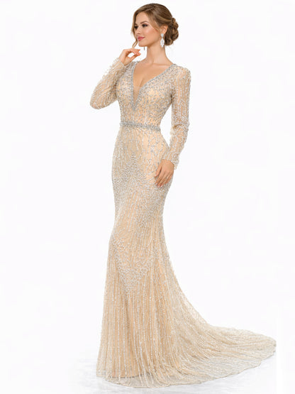 Stijl 224014 - Lichtgroene / Gouden Jurk