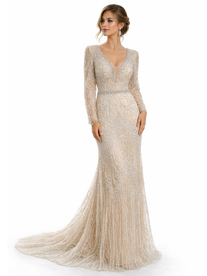 Stijl 224014 - Lichtgroene / Gouden Jurk