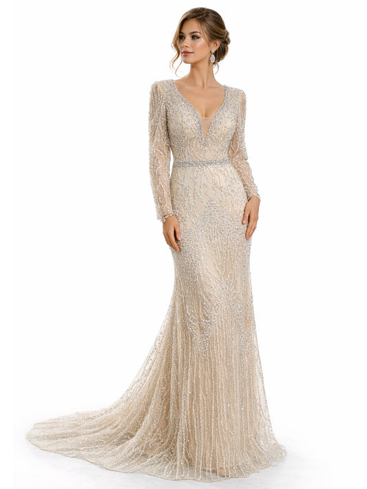 Stijl 224014 - Lichtgroene / Gouden Jurk