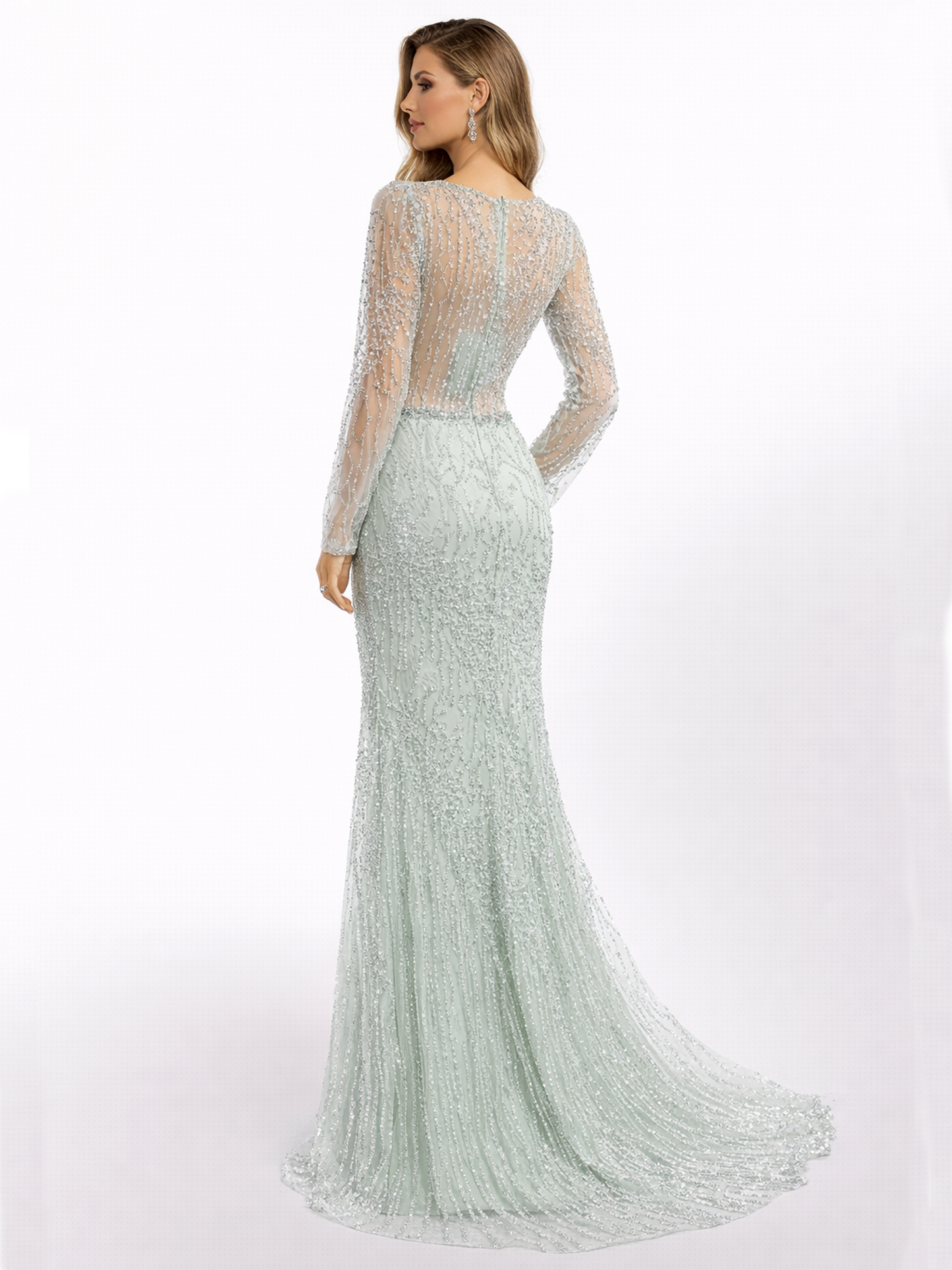 Stijl 224014 - Lichtgroene / Gouden Jurk