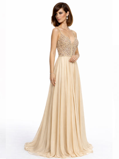 Style 2502 - Creme / Dark Green Dress