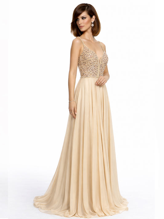 Style 2502 - Creme / Dark Green Dress
