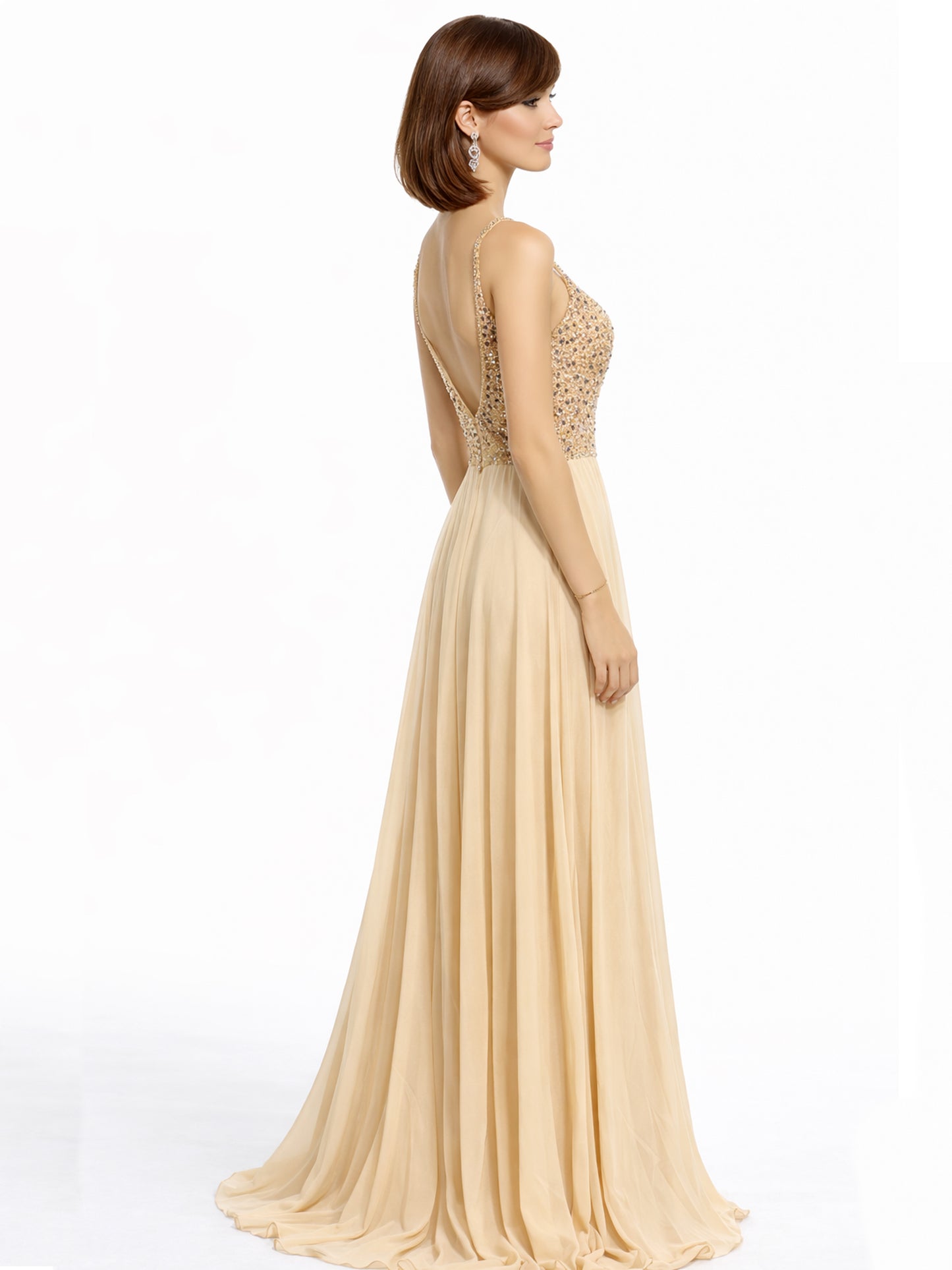 Style 2502 - Creme / Dark Green Dress