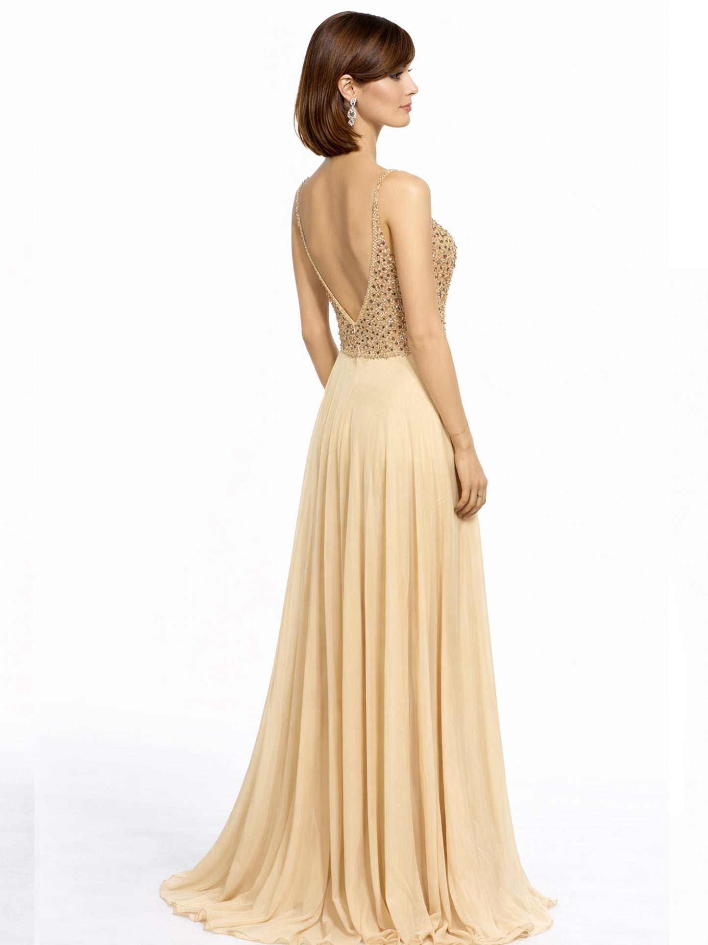 Style 2502 - Creme / Dark Green Dress