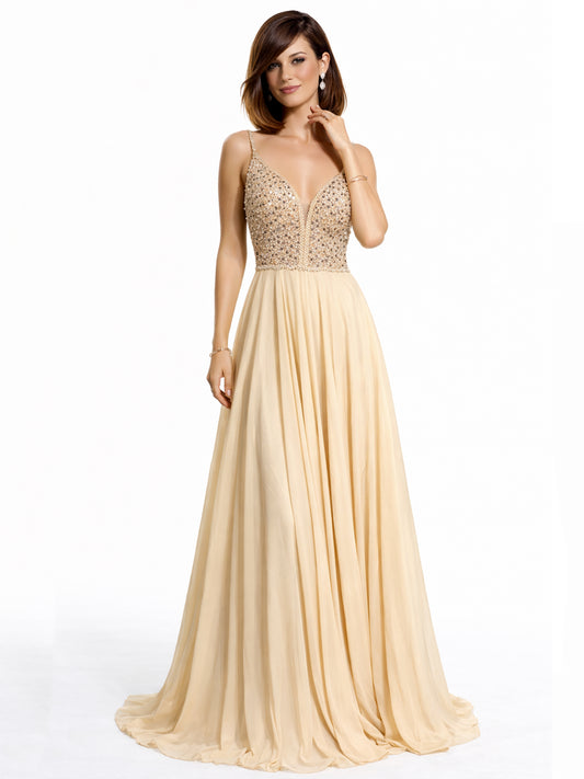 Style 2502 - Creme / Dark Green Dress