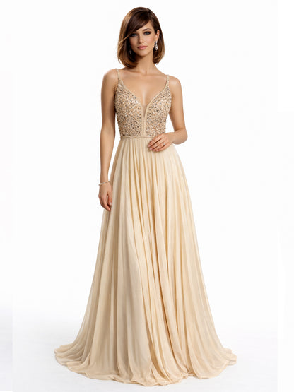 Style 2502 - Creme / Dark Green Dress