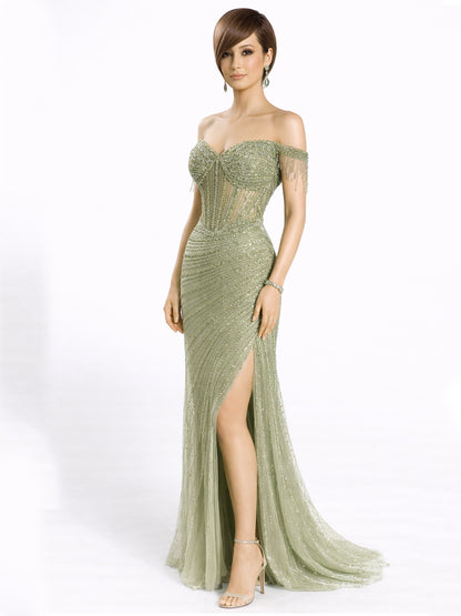 Style 439 - Black / Light Green Dress