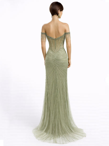 Style 439 - Black / Light Green Dress