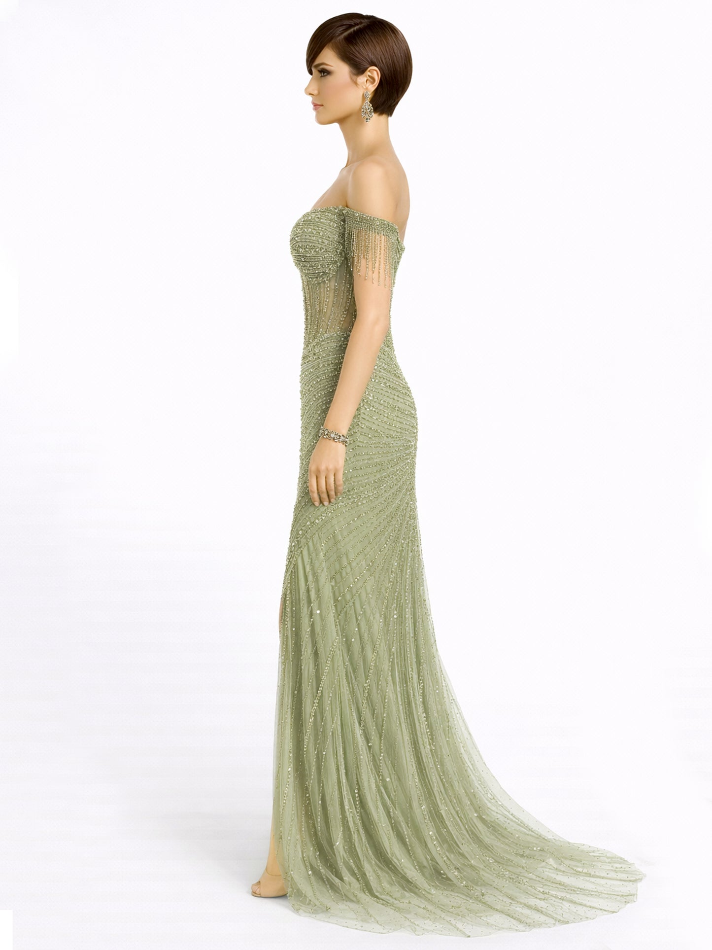 Style 439 - Black / Light Green Dress