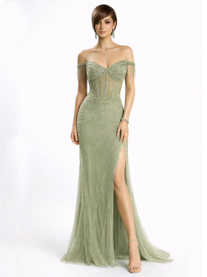 Style 439 - Black / Light Green Dress