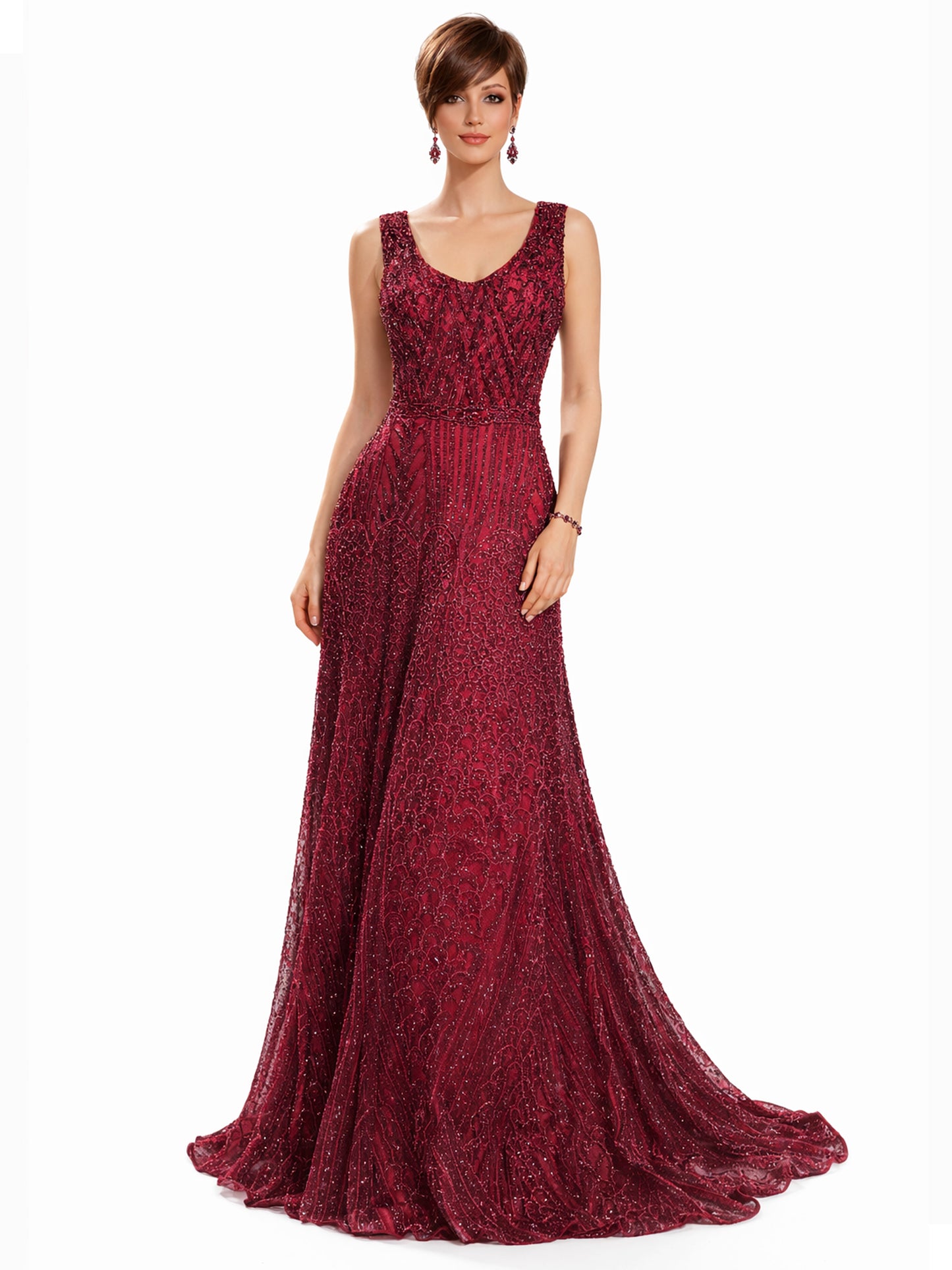 Style 8127 - Red / Green Dress