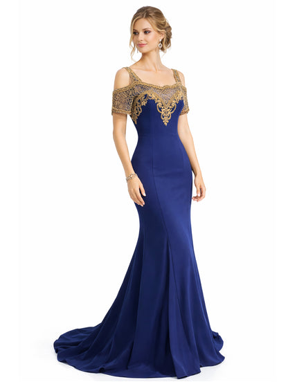 Style 9286 - Red / Dark Blue Dress