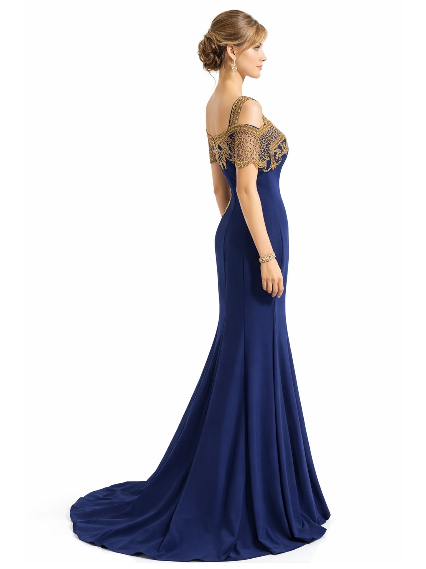 Style 9286 - Red / Dark Blue Dress