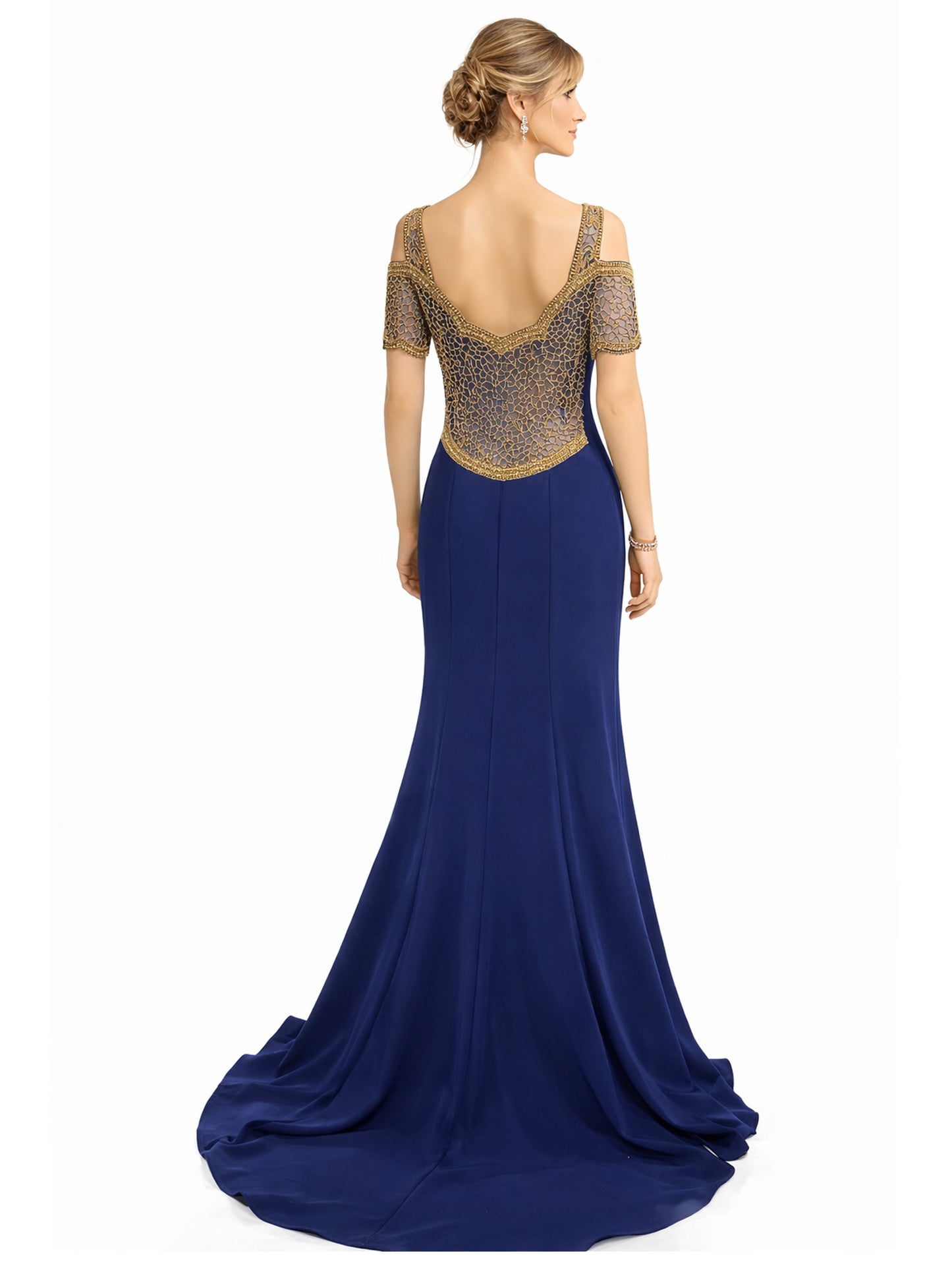 Style 9286 - Red / Dark Blue Dress