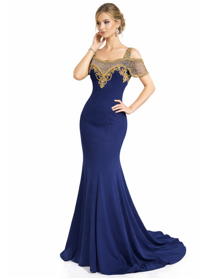 Style 9286 - Red / Dark Blue Dress