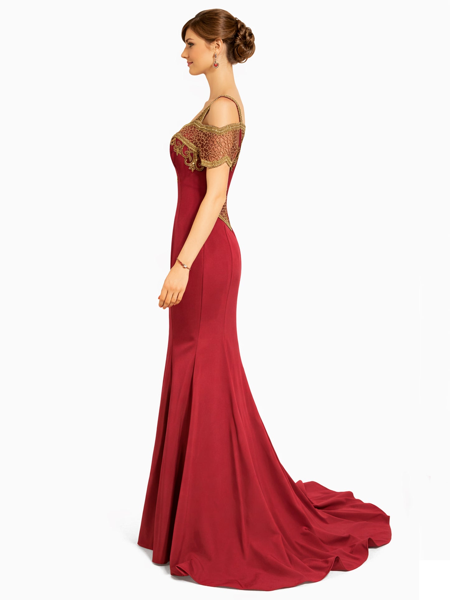 Style 9286 - Red / Dark Blue Dress