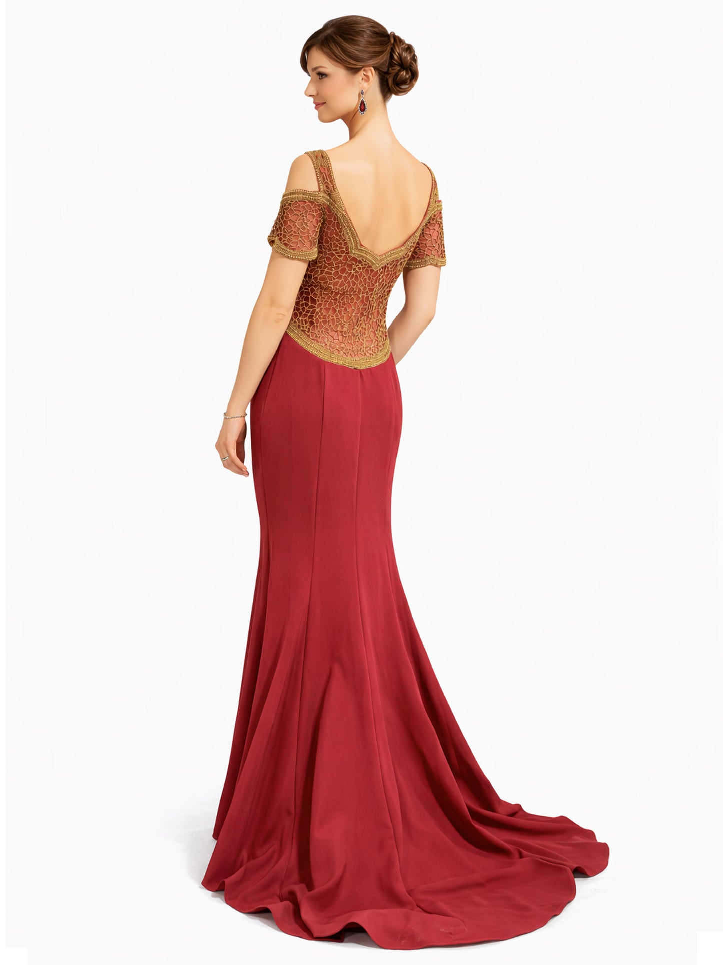 Style 9286 - Red / Dark Blue Dress