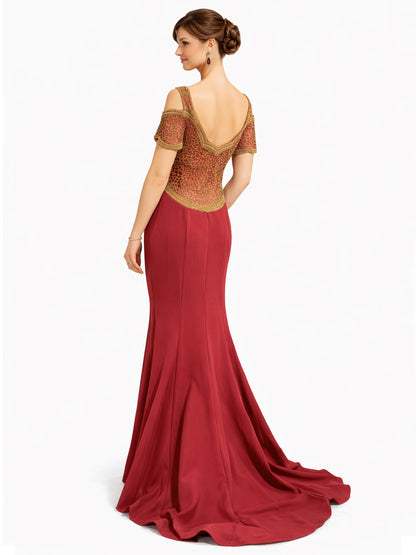Style 9286 - Red / Dark Blue Dress