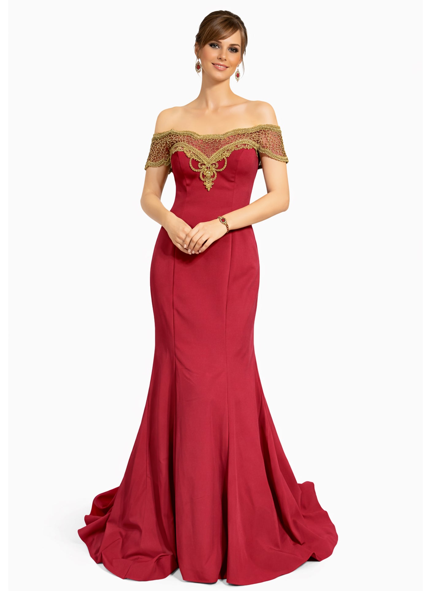 Style 9286 - Red / Dark Blue Dress