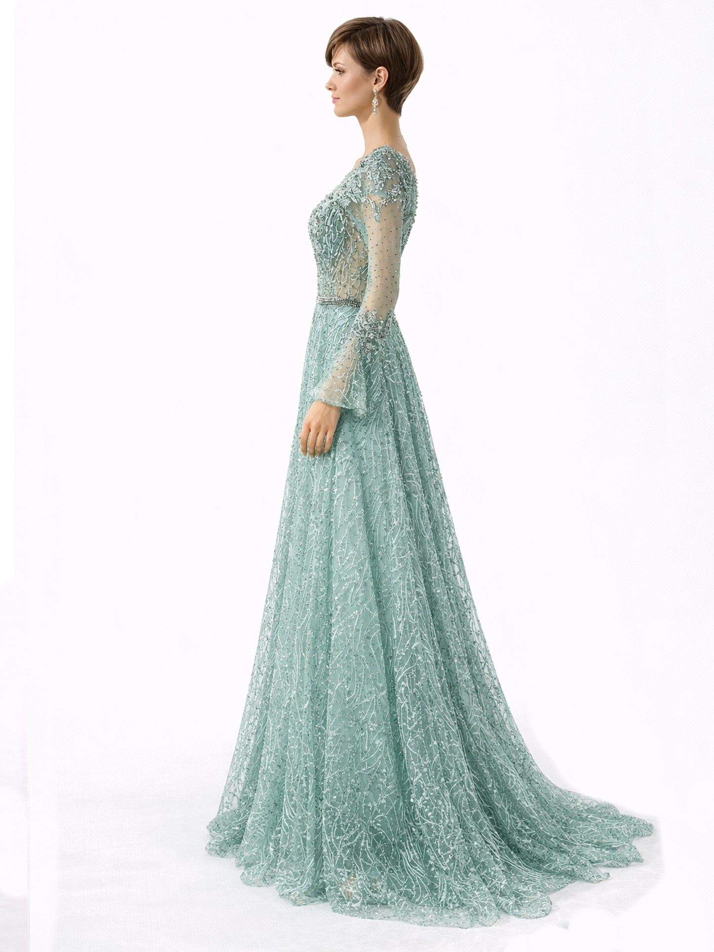 Stijl AMS 6 - Groene Lichten Avondjurk