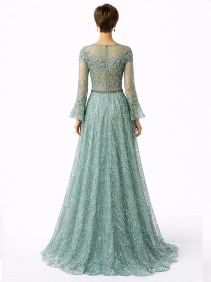 Stijl AMS 6 - Groene Lichten Avondjurk