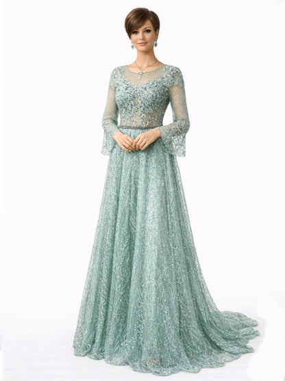 Stijl AMS 6 - Groene Lichten Avondjurk