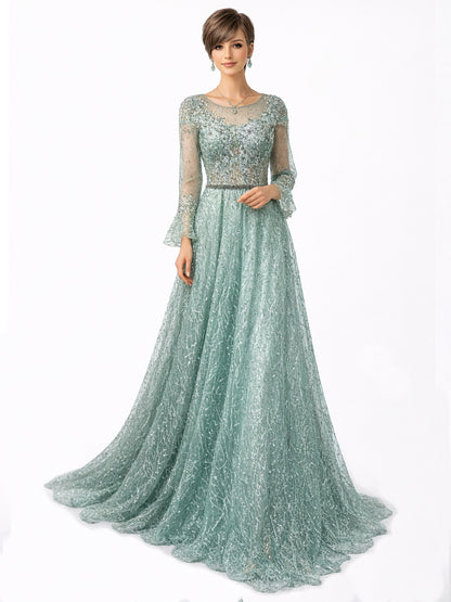 Stijl AMS 6 - Groene Lichten Avondjurk