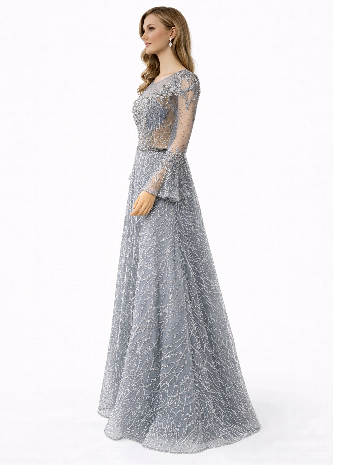 Stijl AMS 6 - Donker Zilveren Avondjurk