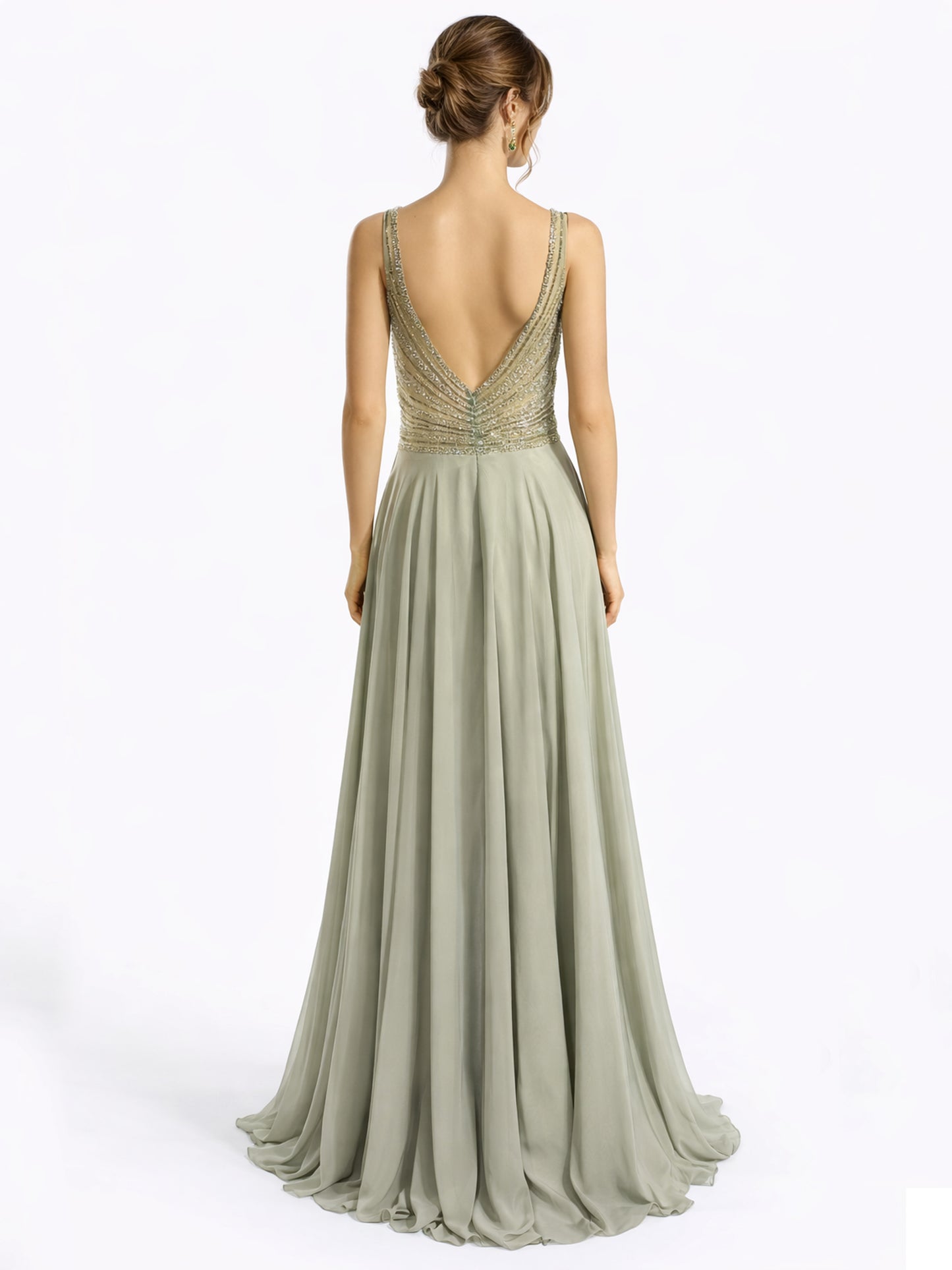 Stijl CS 21 - Lichtgroene / Marineblauwe Jurk