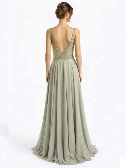 Stijl CS 21 - Lichtgroene / Marineblauwe Jurk