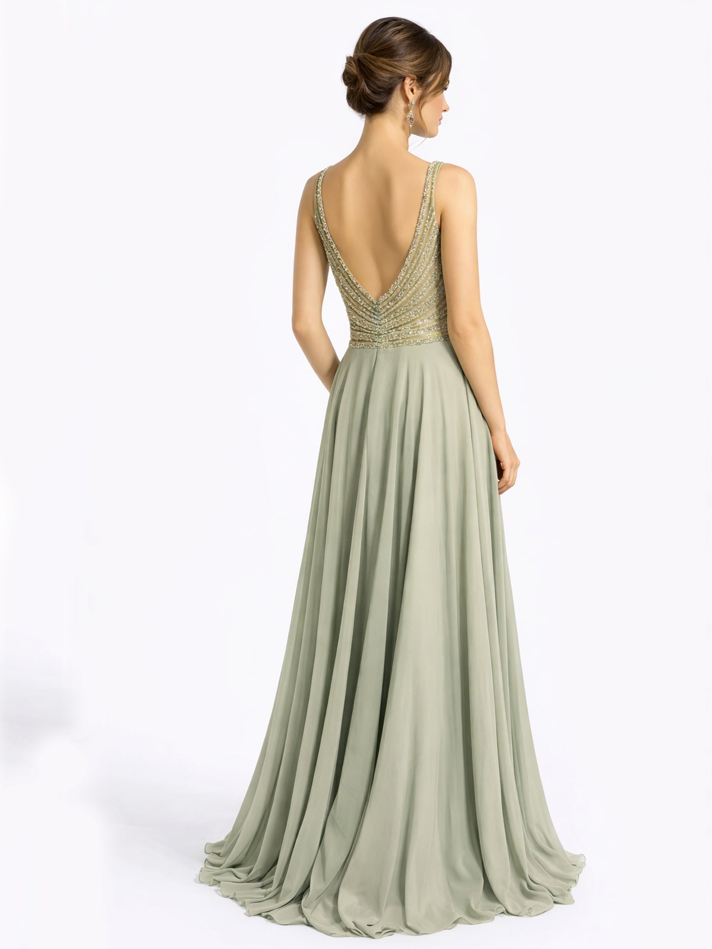 Stijl CS 21 - Lichtgroene / Marineblauwe Jurk