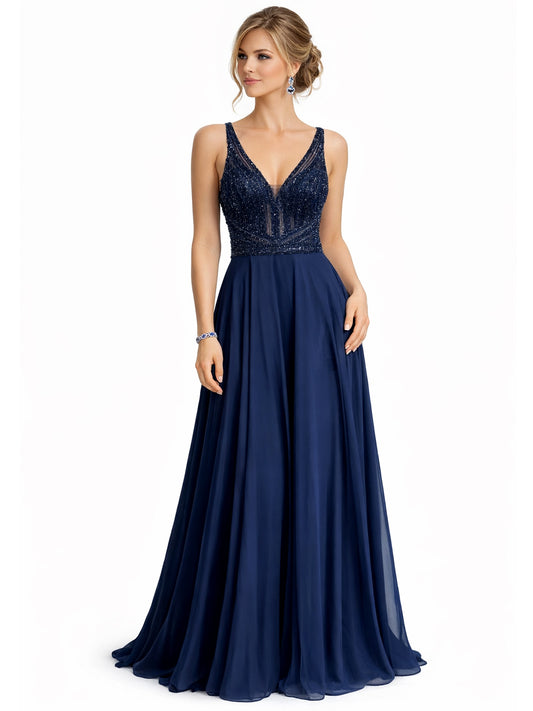 Stijl CS 21 - Lichtgroene / Marineblauwe Jurk