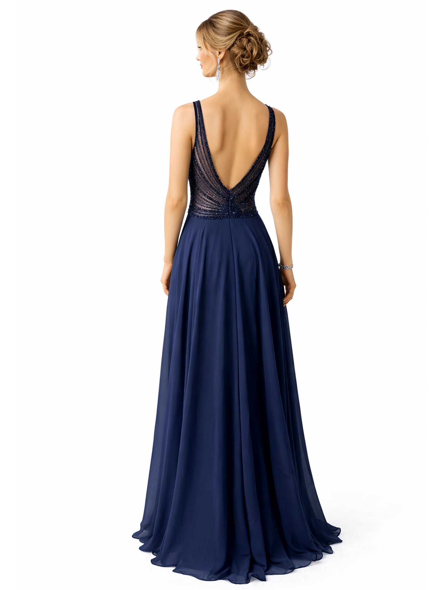 Stijl CS 21 - Lichtgroene / Marineblauwe Jurk