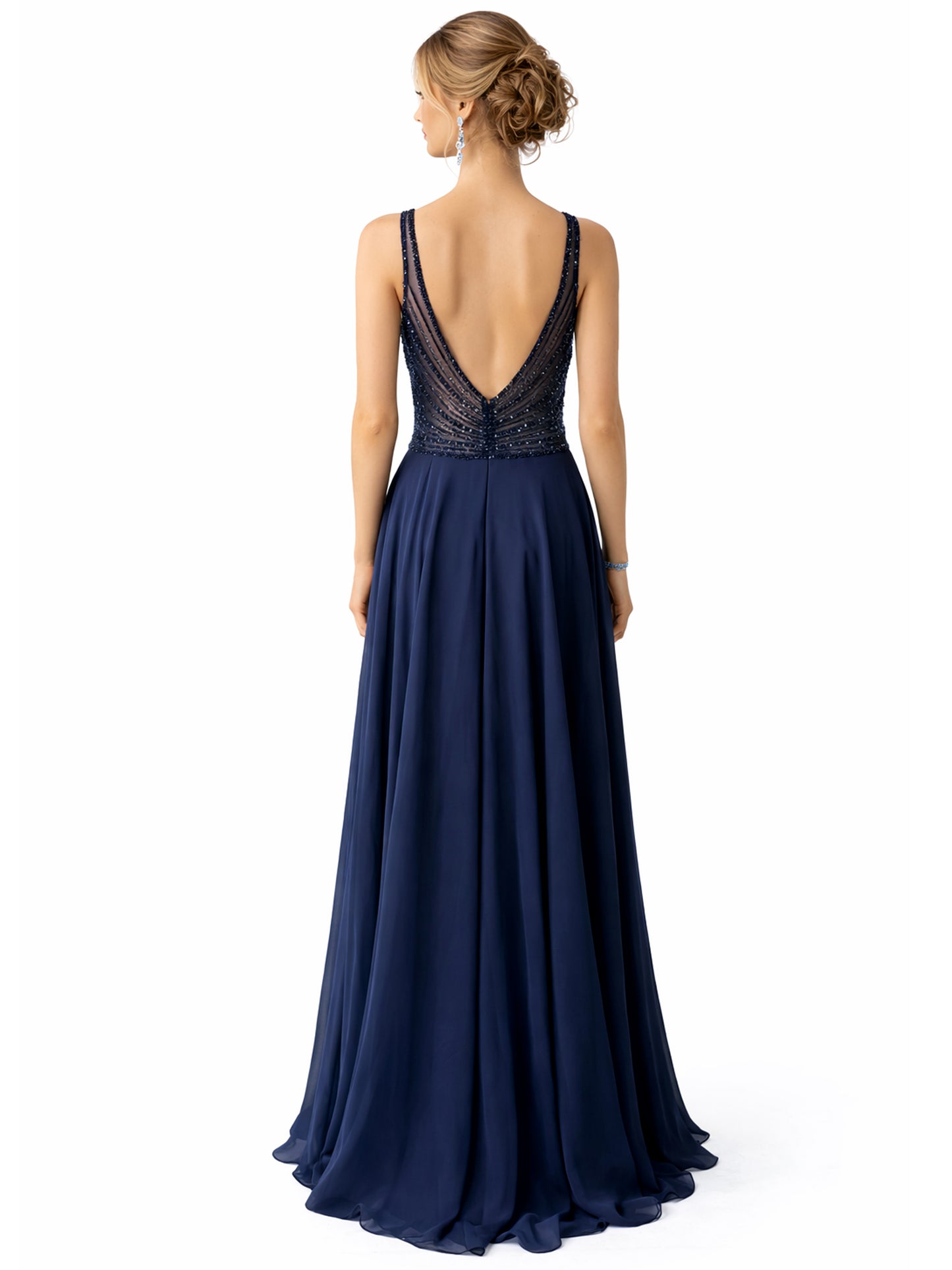 Stijl CS 21 - Lichtgroene / Marineblauwe Jurk